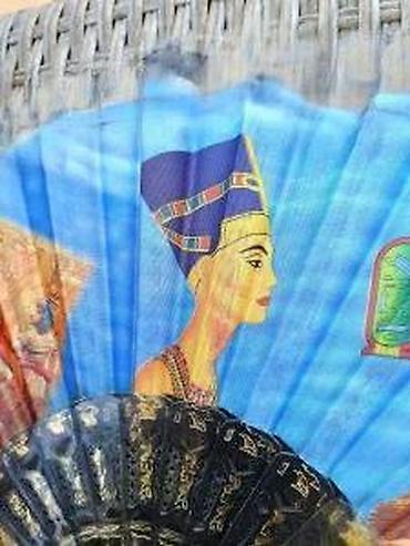 Ostali aksesoari: Vintage Nefertiti el Reda Egipatska LEPEZA. Vintage. Retka, ručno — 7
