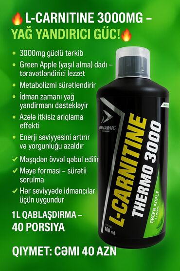 qaşıq dəstləri: “L-Carnitine 3000mg” idman qidası 🔥 L-Carnitine 3000mg – Yağ