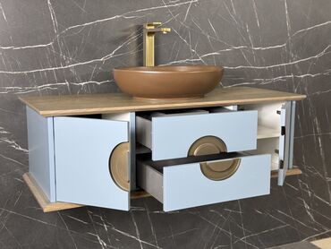 Тумбы для ванны: Тумба для ванны, Новый, С раковиной, МДФ, Бесплатная доставка, цвет - Коричневый — 14