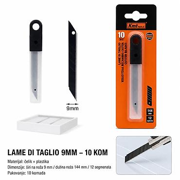 KMT Crna sklopivi skalpel nož – set rezervnih sečiva 9 mm (10 kom)