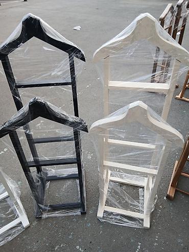 inter tekstil sumqayit: Taxta geyim dayağı (valet stand) - Material: təbii ağac, hamar — 5