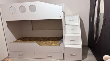 двухъярусная кровать машина: Детский мебельный комплект в современном белом цвете: 1) Двухъярусная
