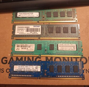 işlənmiş komputerler: Dddr3 ramlar : 2gb olanlar 5 manat 4gb patriot 10 manat 4gb kingston
