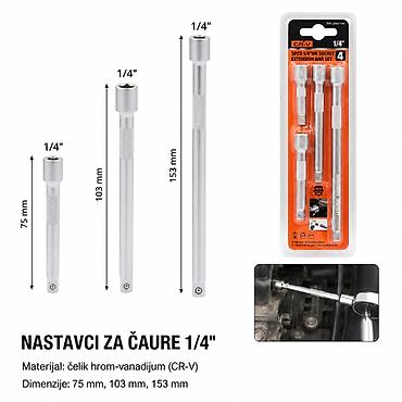KMT 1/4 spojnica 2382199 Set nastavaka/produžetaka za čaure 1/4"