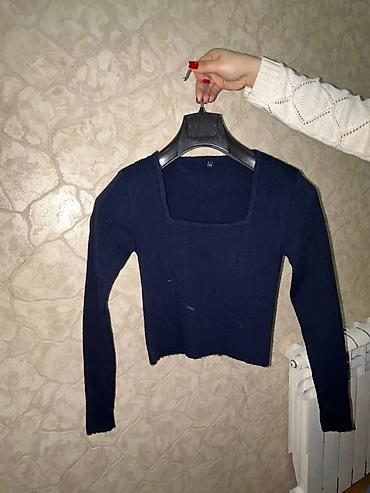minifit s: Qadın trikotaj bluz - Rəng: tünd lacivərd - Model: kvadrat yaxalı — 1