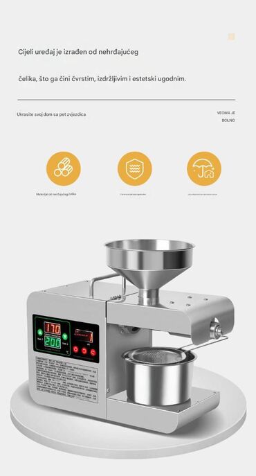 Ostali kuhinjski aparati: Kompaktna električna presa za hladno i toplo ceđenje ulja - — 8