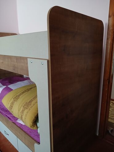İkimərtəbəli uşaq çarpayıları: Oğlan və qız üçün, İşlənmiş, Çarpayı, Matras ilə, Siyirməli, MDF