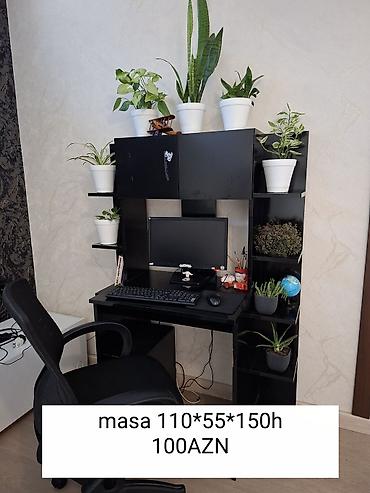 karta: Kompyuter/iş masası – ölçülər: 110×55×150 sm (hündürlük 150 sm). Rəng — 1