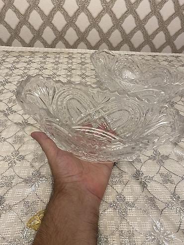 mirvari reng: Xrustal kristal naxışlı şirniyyat/qəlyanaltı qabları – 2 ədəd dəst — 4