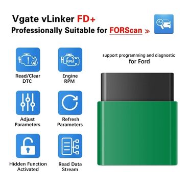 Alati za automobile: Vgate vLinker FD+ ELM327 V2.2 Forscan za Ford i Mazdu, Bluetooth 4.0 — 12