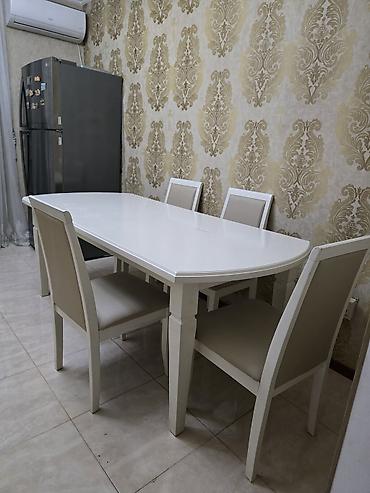 кухонный стол стульями: Кухонный стол, Б/у, Прямоугольный, Раскладной — 2