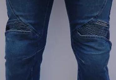 Farmerke: Muške jeans pantalone – biker/karirano šivenje - Model: slim/straight — 24