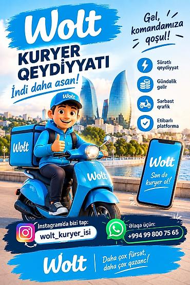 Moto-kuryer tələb olunur, Gündəlik ödəniş, Təcrübəsiz