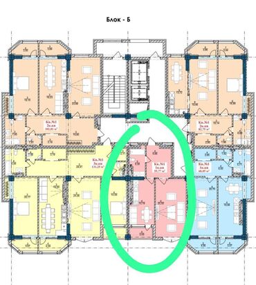 квартиры авангард: 1 комната, 57 м², Элитка, 7 этаж, ПСО (под самоотделку)