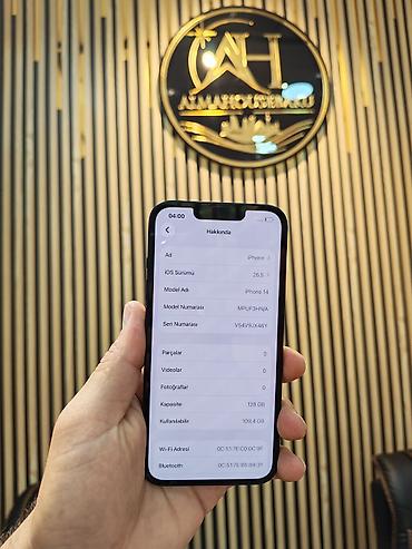 iphone usb: IPhone 14, 128 GB, Midnight, Face ID, Sənədlərlə, Zəmanət — 2