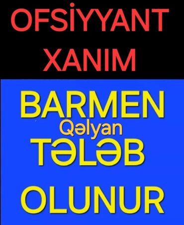 iş elani sumqayit: Ofisiant tələb olunur, Pivə barı, Gündəlik ödəniş, 30-45 yaş, 1-2 illik təcrübə