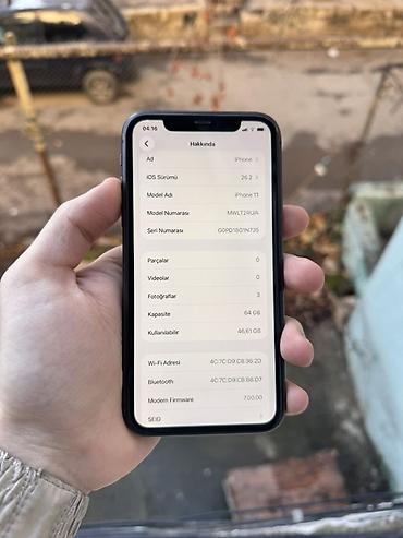 Apple iPhone: IPhone 11, 64 GB, Qara, Barmaq izi, Face ID — 4