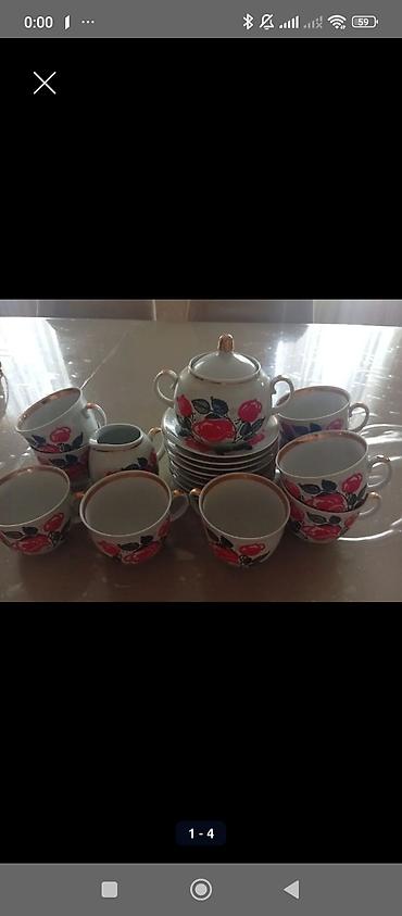 Qab-qacaq və mətbəx ləvazimatları: Çay dəsti, rəng - Ağ, Farfor — 2