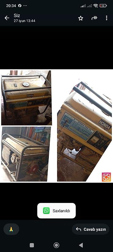 Honda 9500 EB benzin generatoru - Marka/model: Honda 9500 EB -