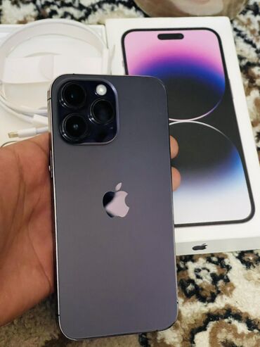 tecno camon 30 pro цена в бишкеке: IPhone 14 Pro Max, 256 ГБ, Deep Purple, Кабель, Коробка, 85 %