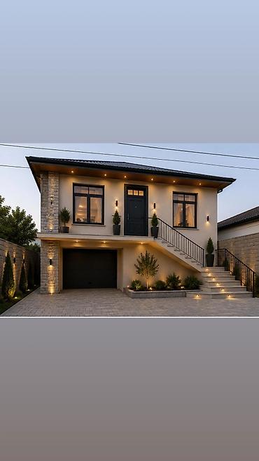 həyət qapısı: 2 mərtəbəli (mansard tipli) fərdi yaşayış evi – layihə və tikinti - — 1