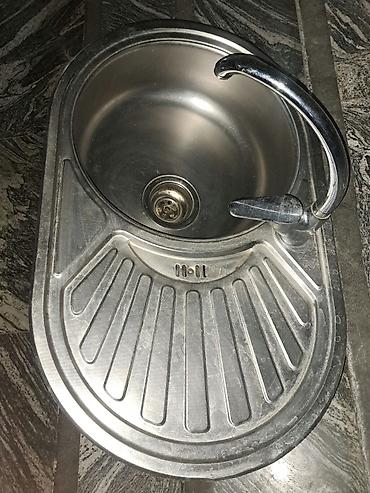Paslanmayan poladdan mətbəx lavabosu və qarışdırıcı kran dəsti -
