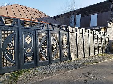 Распашные ворота: Металлические въездные ворота премиум‑класса - Современный дизайн — 37
