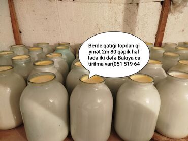 qaz peci satisi: Təbii qatıq topdan satılır. Berde qatığı 2 manat 80 qəpik. Həftədə iki
