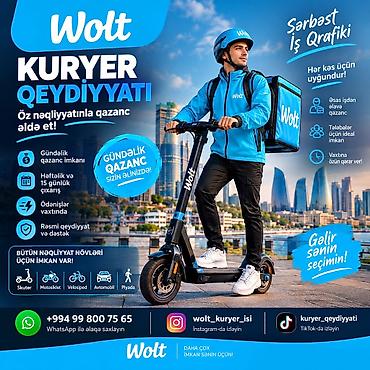 bolt catdirilma surucu: Sürücü-kuryer tələb olunur, Şəxsi nəqliyyat vasitəsi ilə, Həftəlik ödəniş, Təcrübəsiz — 1