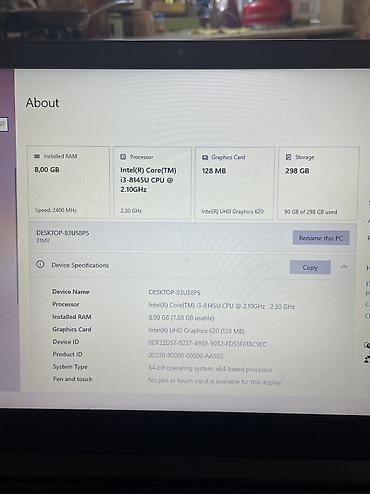 samsung notebooklar: İşlənmiş Lenovo IdeaPad, 15.6 ", Intel Core i3, 256 GB — 2