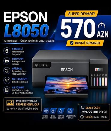 epson l8050: 🖨️ Epson EcoTank L8050 Foto Printer | Wi-Fi | 6 Rəng | A4 | Əla — 1