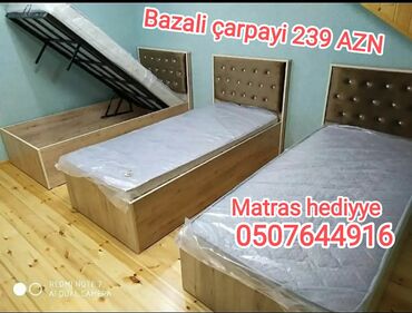 Çarpayılar: Yeni, Təknəfərlik çarpayı, Bazasız, Matras ilə, Siyirməsiz, Azərbaycan — 27