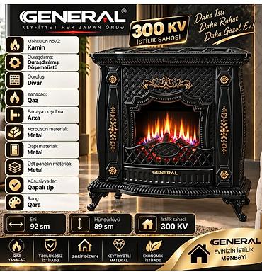 seyfi qapi: Kamin Peçi, Yeni, yanacaq - Qaz, Rayonlara çatdırılma — 1