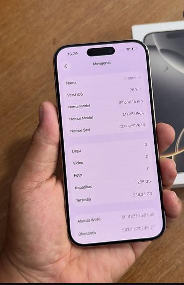 dubayski iphone 15: IPhone 15 Pro, 256 GB, Natural Titanium, Zəmanət, Simsiz şarj, Face ID — 5