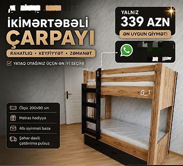 İkimərtəbəli çarpayı – rahatlıq, keyfiyyət, zəmanət - Ölçü: 200 x 90