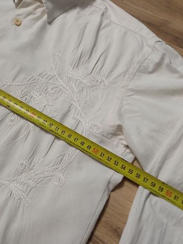 stradivarius s: Bela muška košulja sa dugim rukavima i vezom - Klasičan kroj sa — 6