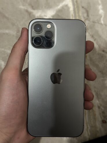 домашний бу компьютер: IPhone 12 Pro, Колдонулган, 256 ГБ, Black Titanium, Каптама, 79 %