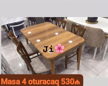 стол для конференций: Kvadrat masa, Eyvan üçün, 4 nəfər