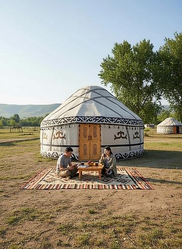 Аренда юрт: Аренда юрты, Каркас Деревянный, 70 баш, Самовар, Стол, Стулья — 1