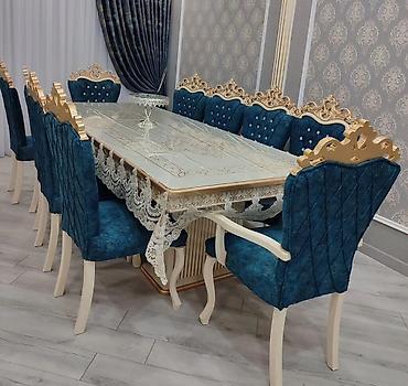 Sifarişlə masa və oturacaq dəstləri: Dördbucaq masa, Qonaq otağı üçün, 10 nəfər, Açılan, Türkiyə, Zəmanətli — 5