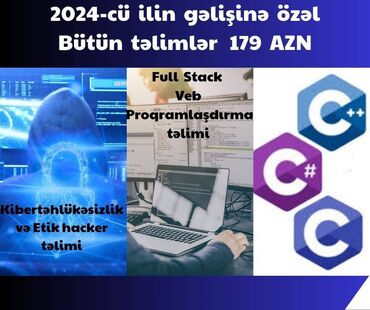 Kompüter kursları: 2024-cü ilin gəlişinə özəl bütün təlimlər 179 AZN! Future Cyber and