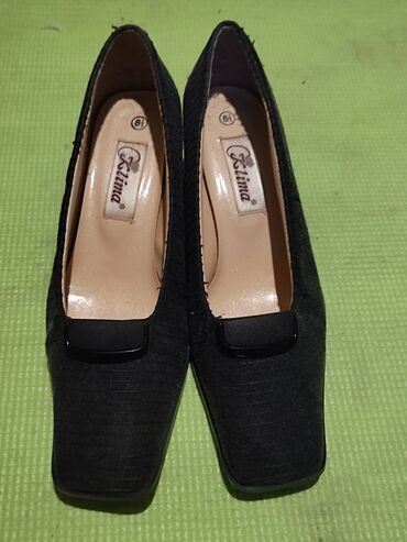 замшевые туфли на каблуках: Туфли 39, цвет - Серый
