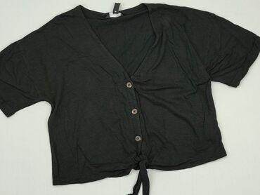 czarne t shirty damskie w serek: Kardigan, New Look, L, stan - Bardzo dobry