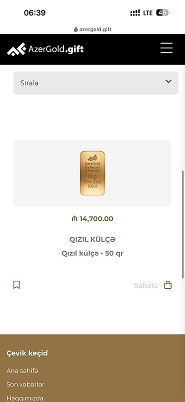 kulcə: AzerGold Qızıl Külçə – 50 qram - Növ: Qızıl külçə - Çəki: 50 q - — 1