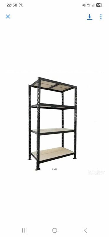 Montažna Polica 180x100x60cm 4x200kg 9600 din Metalna polica sa