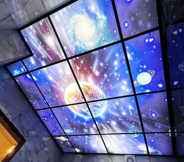 profilin: LED işıqlı napryajnoy (gərmə) tavan – kosmos temalı işıqlı panel