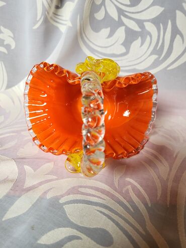 Ostali kućni dekor: Murano nova korpa,duvano staklo 70te. Korpica nova,sve na njoj je — 11