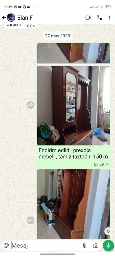 Təmiz taxtadan hazırlanmış dəhliz mebel dəsti. Bu dəst daxilində