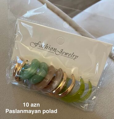 5 cüt paslanmayan polad sırğa, yenidir