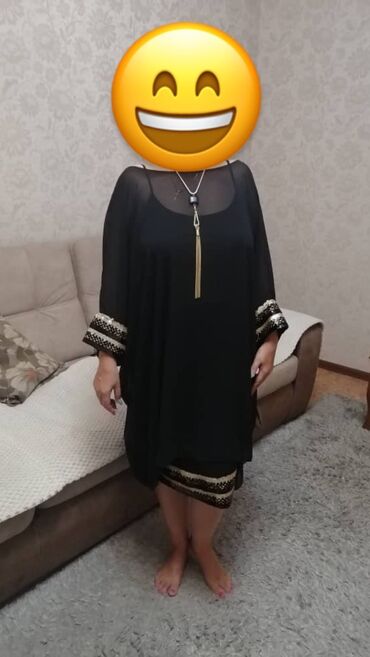 черный платья: Кече көйнөгү, 5XL (EU 50)